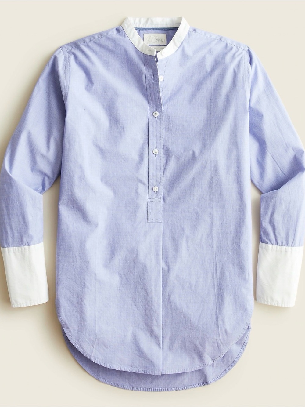 J. Crew Thomas Mason® collarless tunic with White Cuffs